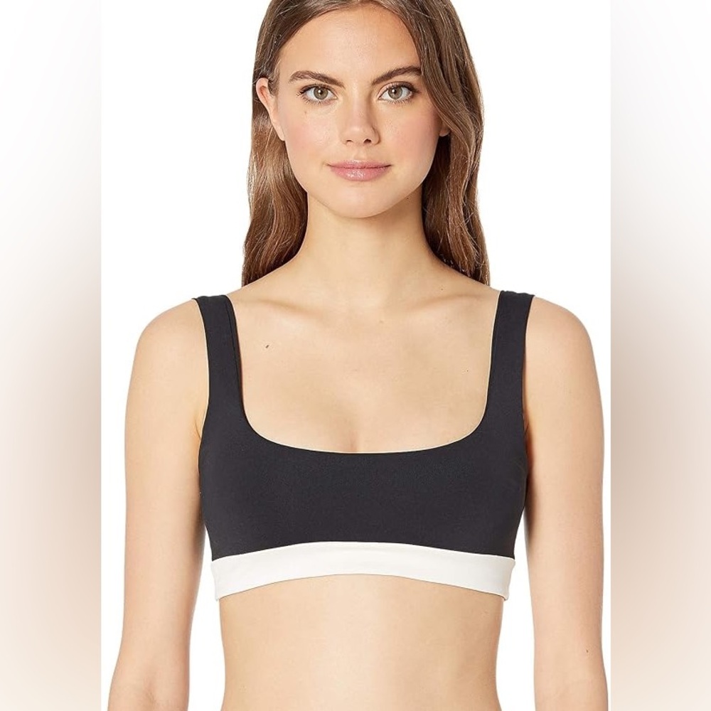NWOT L*Space Miller colorblock bikini top black cream